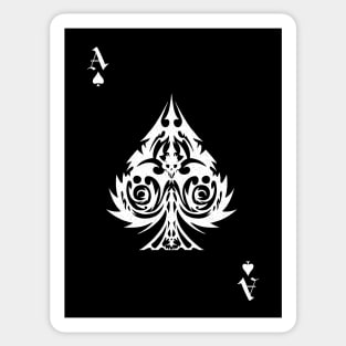 Ace Of Spades, white ink Sticker